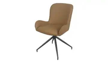 Stuhl drehbar mit Lederbezug Braun