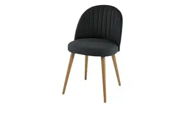 Woodford Esszimmerstuhl Diva Webstoff Schwarz mit Längsnaht