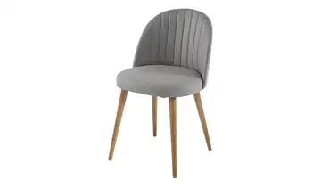 Woodford Esszimmerstuhl Diva Flachgewebe Grau mit Längsnaht