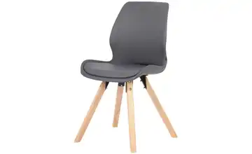 Esszimmerstuhl Grau, Natur 87,5 cm Kunstleder 49 cm