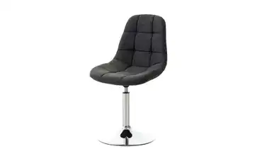 Drehstuhl drehbar Dunkelgrau, verchromt