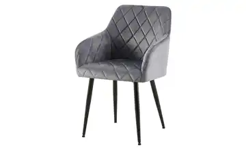 Armlehnenstuhl Dunkelgrau, Schwarz