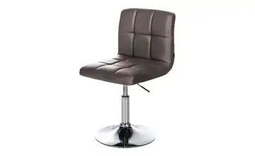 Drehstuhl Kunstleder Braun, verchromt