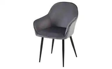 Armlehnenstuhl Dunkelgrau, Schwarz