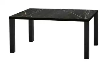 Primo Esstisch Sandwich Marmoroptik, Schwarz 4-Fußgestell Metall 138 cm
