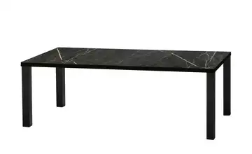 Primo Esstisch Sandwich Marmoroptik, Schwarz 4-Fußgestell Metall 220 cm