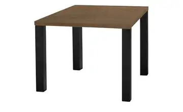 Primo Esstisch Sandwich Eiche (Nachbildung), Haselnussbraun 4-Fußgestell Metall 80 cm