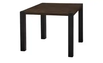 Primo Esstisch Sandwich Mango (Nachbildung), Dunkelbraun 4-Fußgestell (seitl.montiert) Metall 80 cm