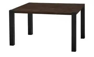 Primo Esstisch Sandwich Mango (Nachbildung), Dunkelbraun 4-Fußgestell (seitl.montiert) Metall 120 cm