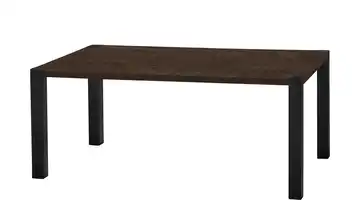 Primo Esstisch Sandwich Mango (Nachbildung), Dunkelbraun 4-Fußgestell (seitl.montiert) Metall 160 cm