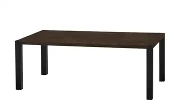 Primo Esstisch Sandwich Mango (Nachbildung), Dunkelbraun 4-Fußgestell (seitl.montiert) Metall 190 cm