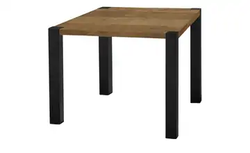 Primo Esstisch Sandwich Teak (Nachbildung) 4-Fußgestell (seitl.montiert) Metall 80 cm