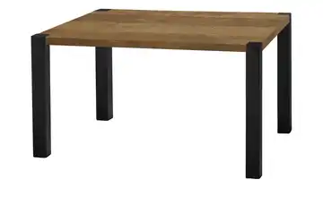 Primo Esstisch Sandwich Teak (Nachbildung) 4-Fußgestell (seitl.montiert) Metall 120 cm