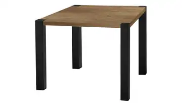 Primo Esstisch Sandwich Eiche (Nachbildung), Braun 4-Fußgestell (seitl.montiert) Metall 80 cm