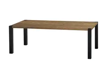 Primo Esstisch Sandwich Eiche (Nachbildung), Braun 4-Fußgestell (seitl.montiert) Metall 220 cm