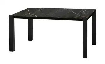 Primo Esstisch Sandwich Marmoroptik, Schwarz 4-Fußgestell (seitl.montiert) Metall 138 cm