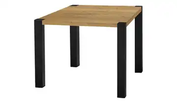 Primo Esstisch Sandwich Eiche (Nachbildung), Natur 4-Fußgestell (seitl.montiert) Metall 80 cm