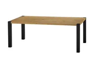 Primo Esstisch Sandwich Eiche (Nachbildung), Natur 4-Fußgestell (seitl.montiert) Metall 190 cm