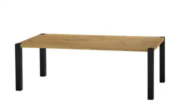 Primo Esstisch Sandwich Eiche (Nachbildung), Natur 4-Fußgestell (seitl.montiert) Metall 220 cm