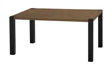 Primo Esstisch Sandwich Eiche (Nachbildung), Haselnussbraun 4-Fußgestell (seitl.montiert) Metall 138 cm