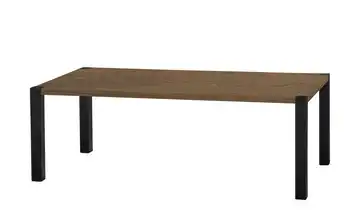 Primo Esstisch Sandwich Eiche (Nachbildung), Haselnussbraun 4-Fußgestell (seitl.montiert) Metall 220 cm