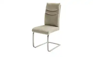 Freischwinger Creme edelstahlfarben