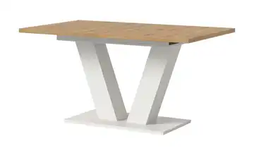 Esstisch ausziehbar  Weiß, Eiche Artisan (Nachbildung)