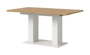 Esstisch ausziehbar  Weiß, Eiche Artisan (Nachbildung)