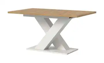 Esstisch ausziehbar  Weiß, Eiche Artisan (Nachbildung)