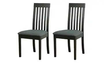 Esszimmerstuhl 2er-Set Schwarz, Dunkelgrau