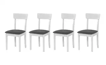 Esszimmerstuhl 4er-Set Weiß, Dunkelgrau