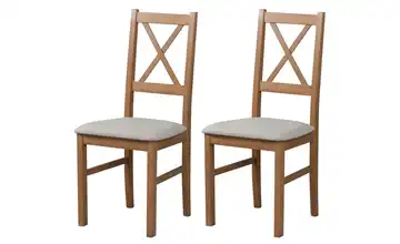 Esszimmerstuhl 2er-Set Hellbraun, Beige