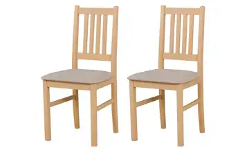Esszimmerstuhl 2er-Set Eiche Sonoma, Hellbeige