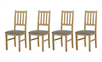 Esszimmerstuhl 4er-Set Eiche San Remo, Steingrau