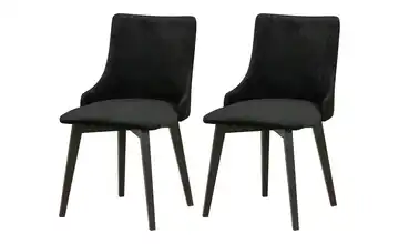 Esszimmerstuhl 2er-Set Schwarz