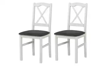 Esszimmerstuhl 2er-Set Weiß, Anthrazit