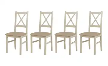 Esszimmerstuhl 4er-Set Creme, Cappuccino
