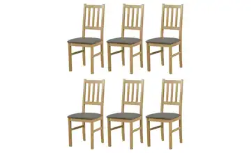 Esszimmerstuhl 6er-Set Eiche San Remo, Basaltgrau
