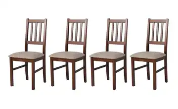 Esszimmerstuhl 4er-Set Nussbaum, Toffeebraun