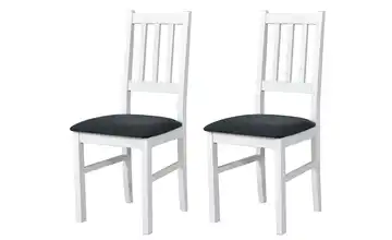 Esszimmerstuhl 2er-Set Weiß, Dunkelgrau