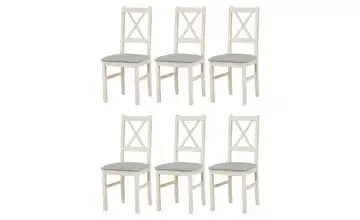 Esszimmerstuhl 6er-Set Creme, Silbergrau