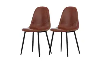Esszimmerstuhl 2er-Set aus Kunstleder