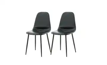Esszimmerstuhl 2er-Set aus Kunstleder