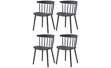 Stuhl 4er-Set Schwarz