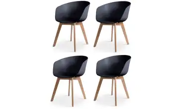 Stuhl 4er-Set Schwarz