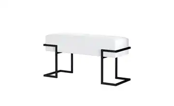 Polsterbank 80 cm Hellgrau, Schwarz Schwarz