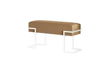 Polsterbank 80 cm Beige, Weiß Weiß