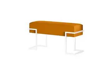 Polsterbank 80 cm Gelb, Weiß Weiß