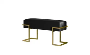 Polsterbank 80 cm Schwarz, Goldfarben Goldfarben
