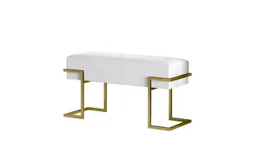 Polsterbank 80 cm Hellgrau, Goldfarben Goldfarben